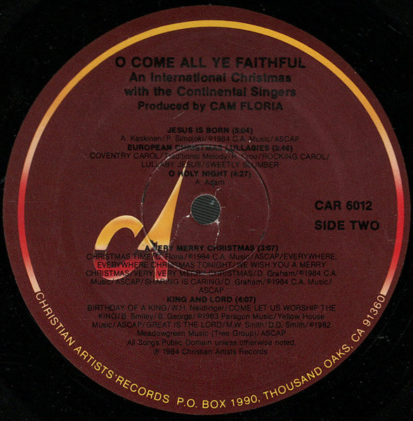 Continental Singers : O Come All Ye Faithful (LP, Album)
