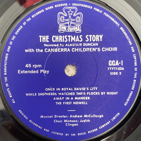Alastair Duncan With The Canberra Children's Choir : The Christmas Story (7", EP, Mono)
