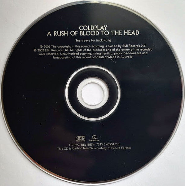 Coldplay : A Rush Of Blood To The Head (CD, Album, RP)