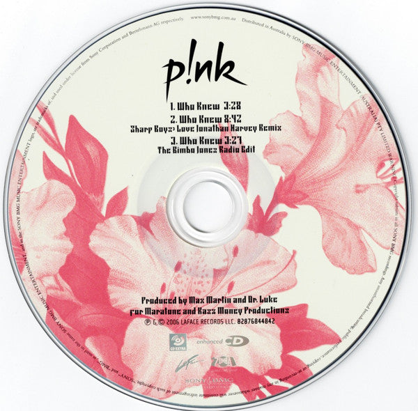 P!NK : Who Knew (CD, Single, Enh)