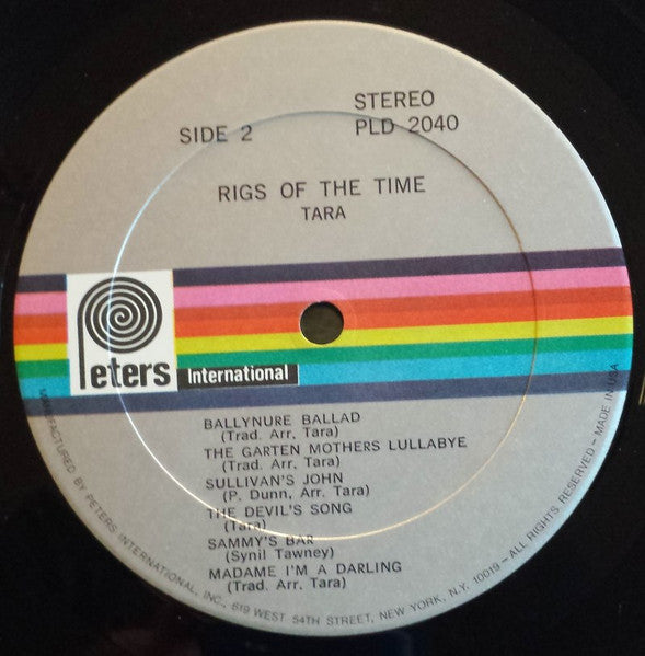 Tara (20) : Rigs Of The Time (LP, Album)