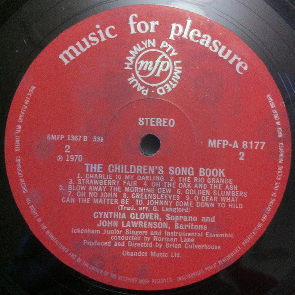 Cynthia Glover, John Lawrenson : Children's Song Book (LP)