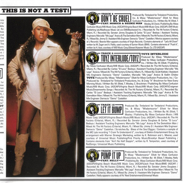 Missy Elliott : This Is Not A Test! (CD, Album, Copy Prot.)