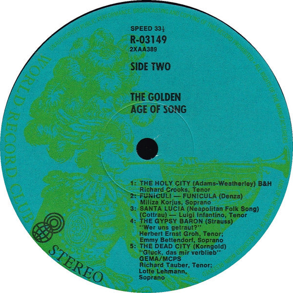 Various : The Golden Age Of Song, Vol. 1 (LP, Comp, Mono, Club)