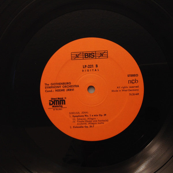 Jean Sibelius, Gothenburg Symphony Orchestra* / Neeme Järvi : Symphony Nr. 1 E Minor Op. 39 / Finlandia Op. 26:7 (LP, Album)