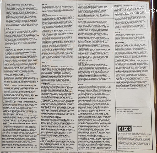 Franz Lehár : The Merry Widow=Die Lustige Witwe (2xLP)