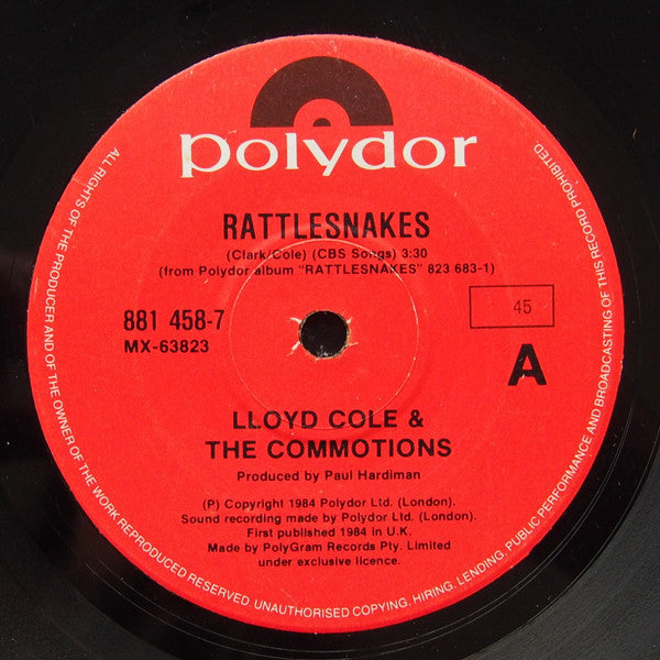 Lloyd Cole & The Commotions : Rattlesnakes (7", Single)
