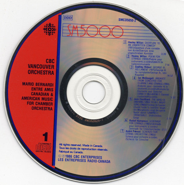 CBC Vancouver Orchestra, Mario Bernardi (2) : Entre Amis–Canadian And American Music For Chamber Orchestra (CD)