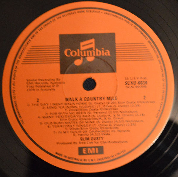 Slim Dusty : Walk A Country Mile (LP, Album)
