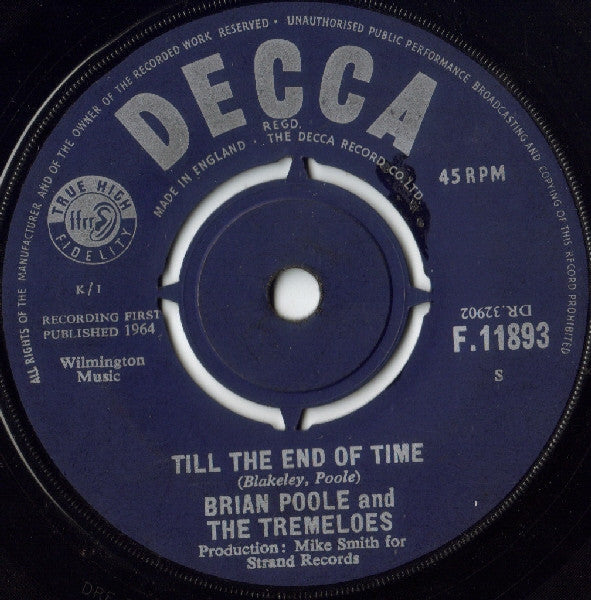 Brian Poole And The Tremeloes* : Someone, Someone (7", Single)