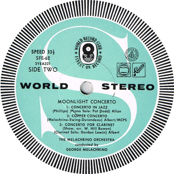 The Melachrino Orchestra : Moonlight Concerto (LP, Album, Club)