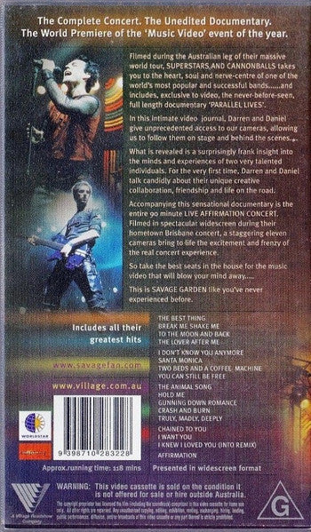 Savage Garden : Superstars And Cannonballs (Live And On Tour In Australia) (VHS, PAL)