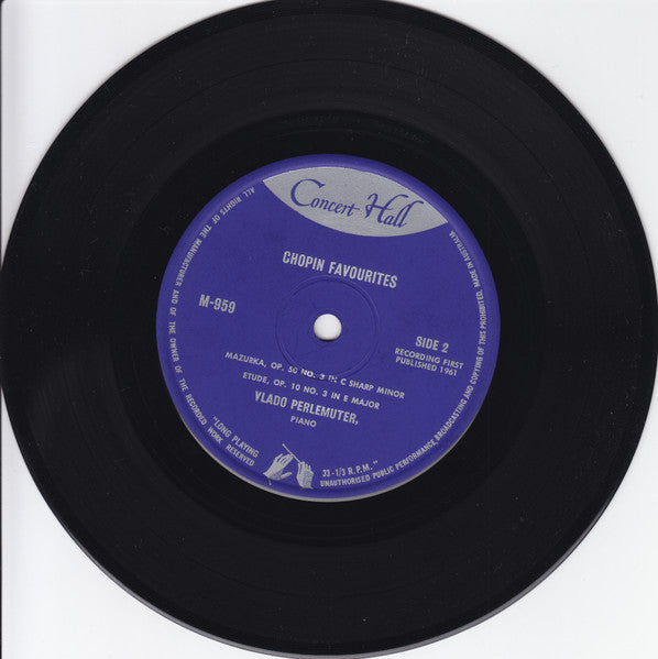 Chopin* - Vlado Perlemuter : Chopin Favourites (7", Mono)