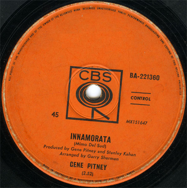 Gene Pitney : Just One Smile (7", Single)