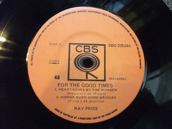 Ray Price : For The Good Times (7", EP)