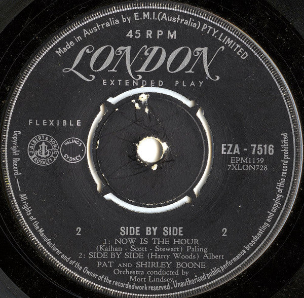 Pat Boone, Shirley Boone : Side By Side (7", EP)