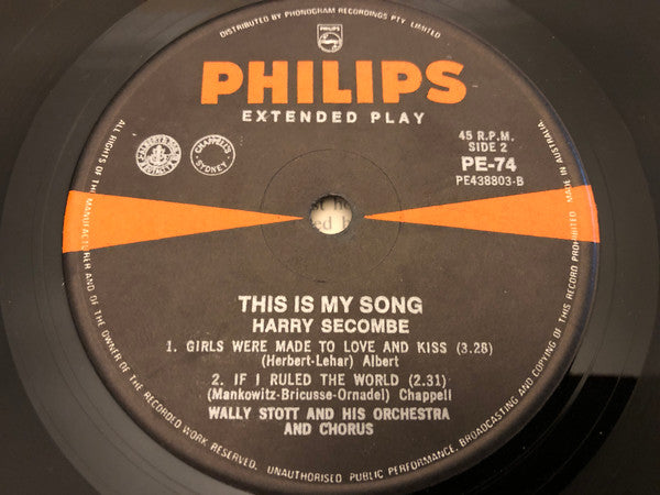 Harry Secombe : This Is My Song (7", EP, Mono)