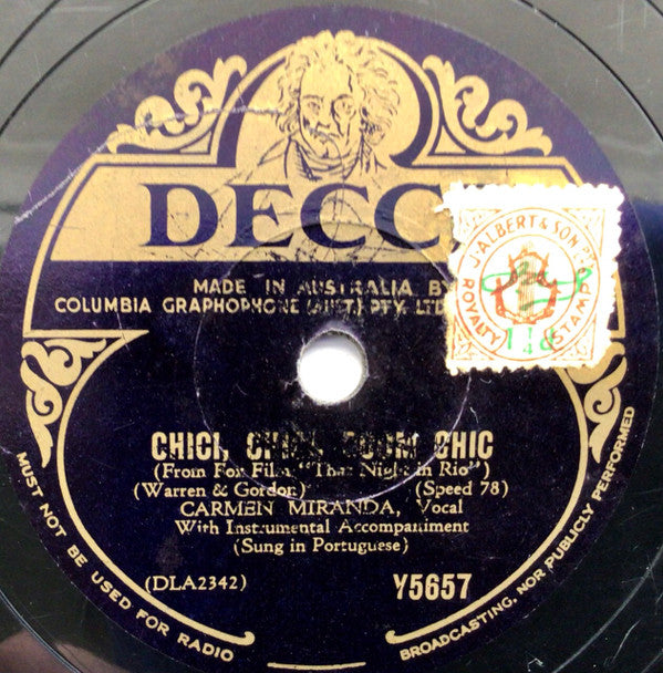 Carmen Miranda : I, Yi, Yi, Yi, Yi (I Like You Very Much) / Chica Chica Boom Chic (Shellac, 10")