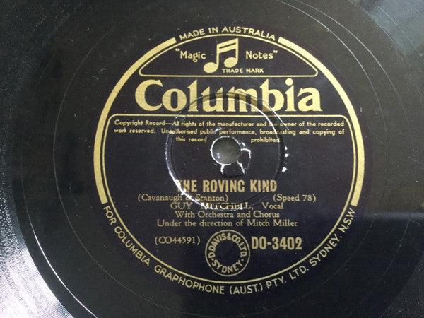 Guy Mitchell : My Heart Cries For You / The Roving Kind (Shellac, 10")