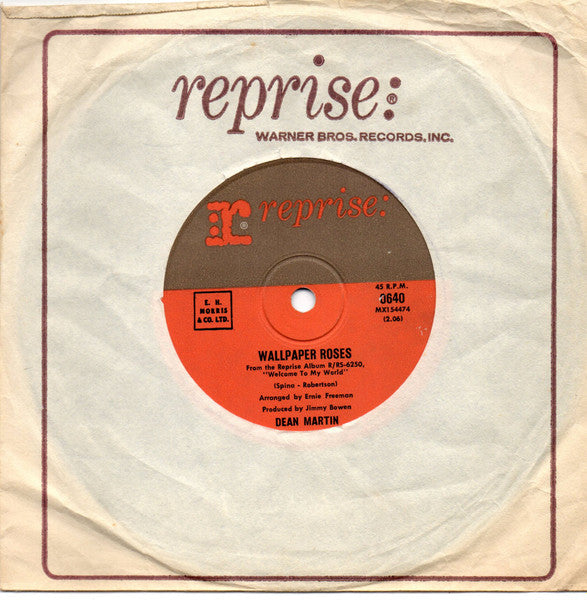 Dean Martin : In The Misty Moonlight / Wallpaper Roses (7")