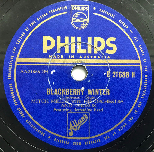 Mitch Miller And His Orchestra And Chorus : The Yellow Rose Of Texas / Blackberry Winter (Shellac, 10")