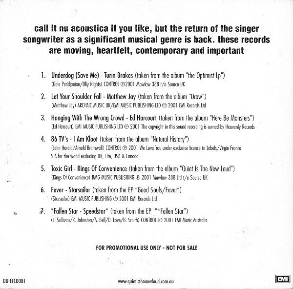 Various : Quiet Is The New Loud (CD, Comp, Promo)