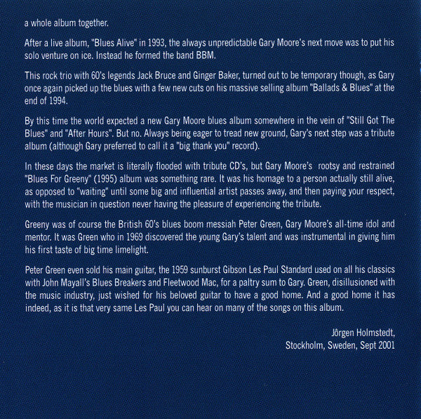 Gary Moore : The Best Of The Blues (2xCD, Comp, RP)