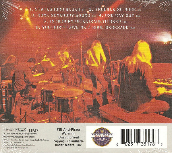 The Allman Brothers Band : The Best Of - Live (CD, Comp, Eco)