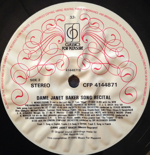 Janet Baker : Song Recital (LP)