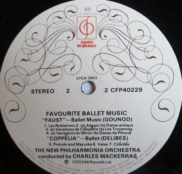 New Philharmonia Orchestra, Sir Charles Mackerras : Favourite Ballet Music (LP, Album)