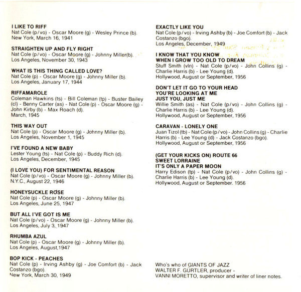 The Nat King Cole Trio : The Nat King Cole Trio (CD, Comp)