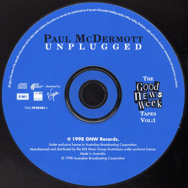 Paul McDermott (3) : Unplugged - The Good News Week Tapes Volume 1 (CD)