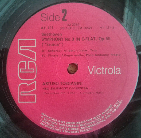 Ludwig van Beethoven, Arturo Toscanini, NBC Symphony Orchestra : Symphony No. 3 In E-Flat „Eroica“ (LP, Album, Mono, RE)