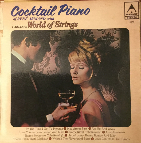 René Armand With Carlini's World Of Strings : Cocktail Piano (LP)