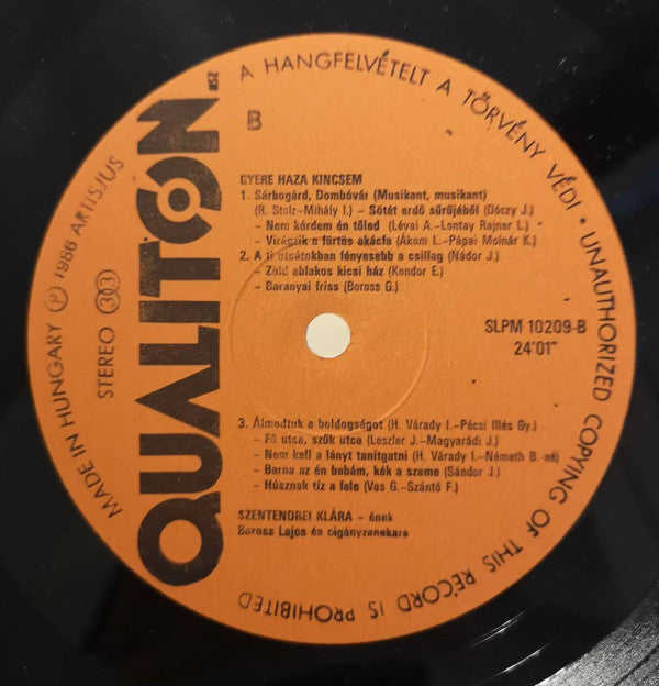 Szentendrei Klára : Gyere Haza Kincsem (LP, Album)