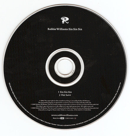 Robbie Williams : Sin Sin Sin (CD, Single)