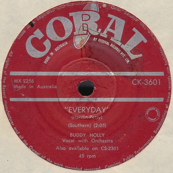 Buddy Holly : Peggy Sue / Everyday (7", Single)