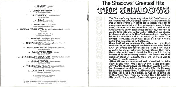 The Shadows : The Shadows' Greatest Hits (CD, Comp, Mono, RE)