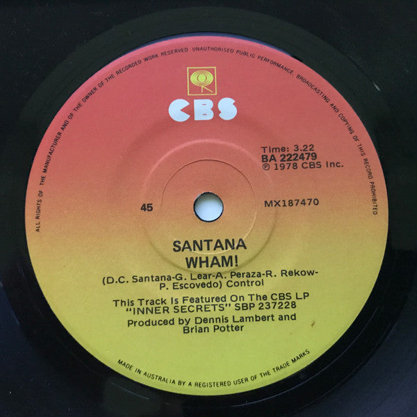 Santana : Well All Right (7", Single)