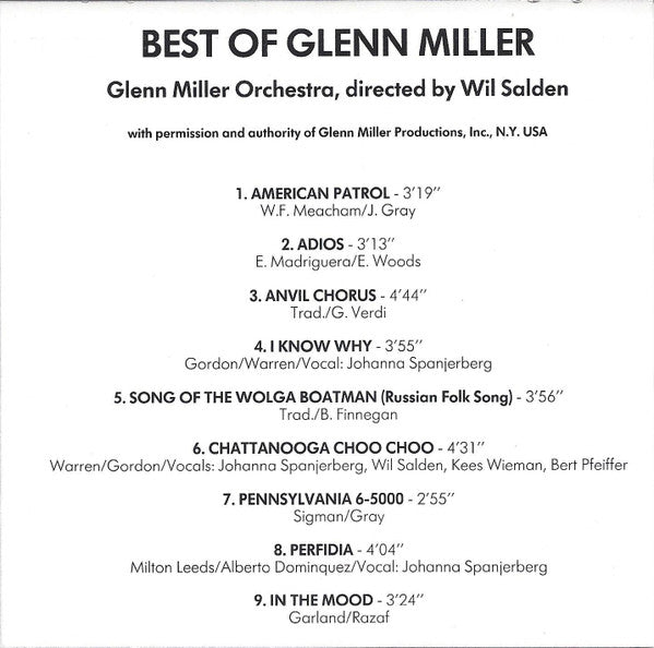 Glenn Miller Orchestra* Directed By Wil Salden : Best Of Glenn Miller (CD, Comp)