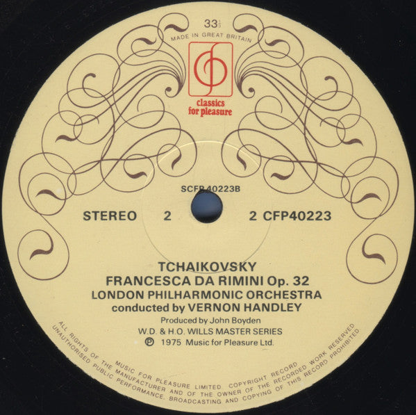 Pyotr Ilyich Tchaikovsky - London Philharmonic Orchestra Conducted By Vernon Handley : Francesca Da Rimini / Hamlet (LP, Album)