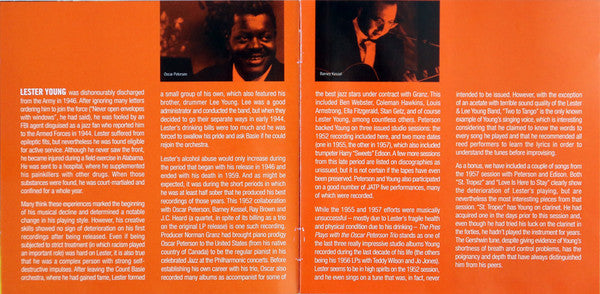 Lester Young With The Oscar Peterson Trio : The President Plays With The Oscar Peterson Trio (CD, Comp, RE)