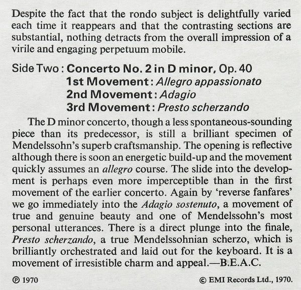 Mendelssohn*, John Ogdon, Aldo Ceccato, London Symphony Orchestra : The Piano Concertos (LP)