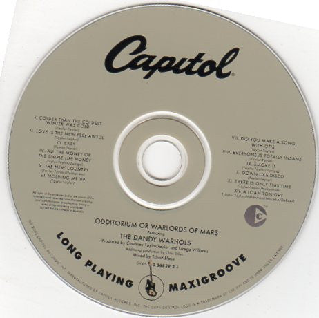 The Dandy Warhols : Odditorium Or Warlords Of Mars (CD, Album)