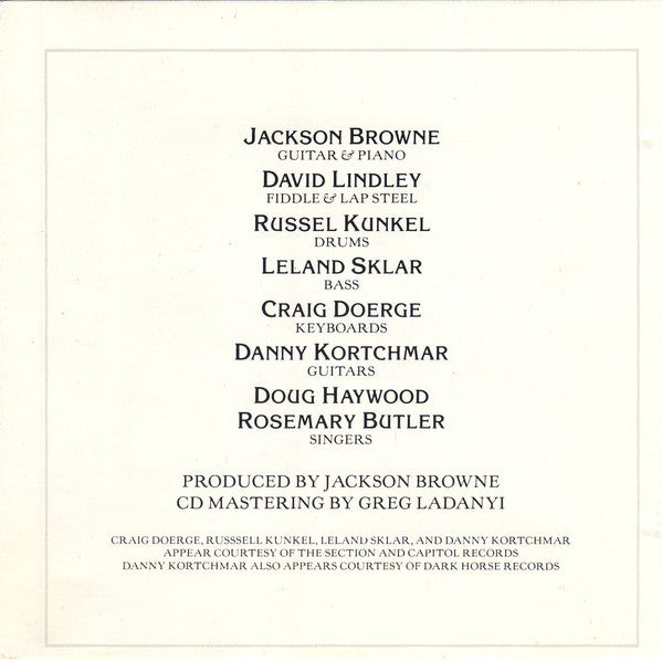 Jackson Browne : Running On Empty (CD, Album, RE)