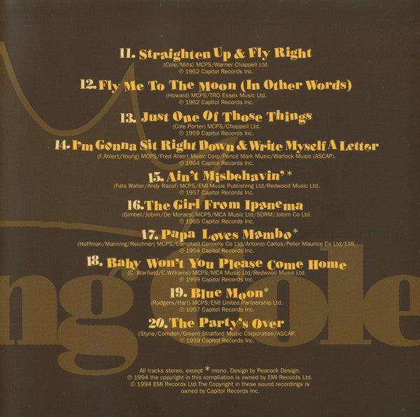 Nat King Cole : Let's Face The Music & Dance (An Album Of Dance, Song & Swing) (CD, Album, Comp, Mono)