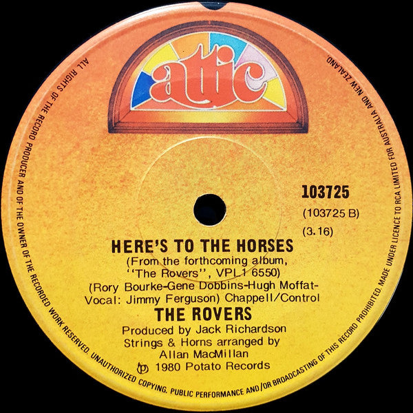 The Rovers (3) : Wasn't That A Party (7", Single)