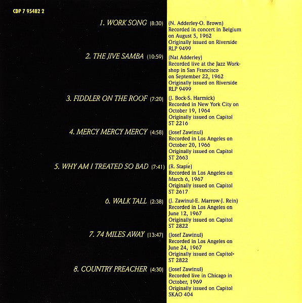 Cannonball Adderley : The Best Of Cannonball Adderley - The Capitol Years (CD, Comp)