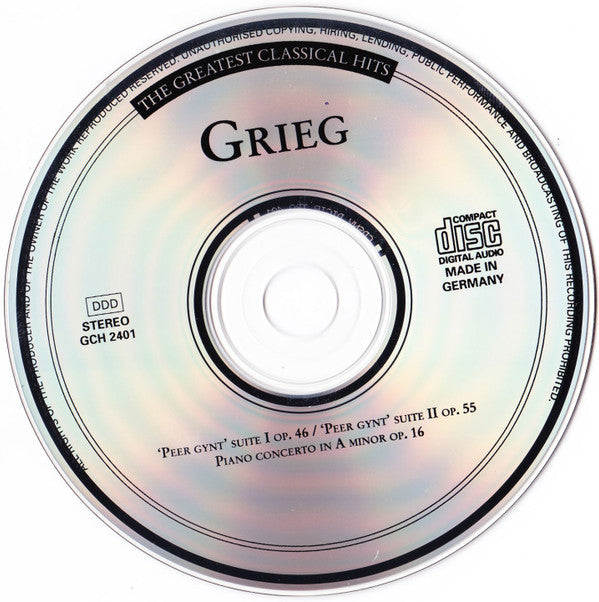 Edvard Grieg : The Greatest Classical Hits (CD)
