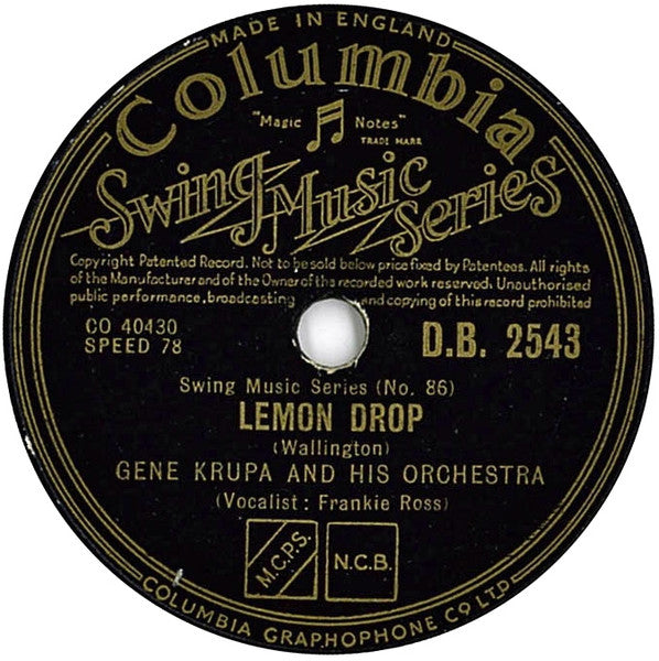Gene Krupa And His Orchestra : Bop Boogie / Lemon Drop (Shellac, 10")